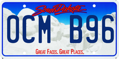 SD license plate 0CMB96