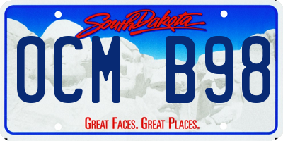 SD license plate 0CMB98