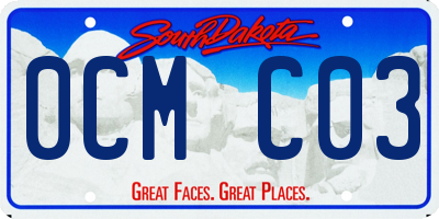 SD license plate 0CMC03