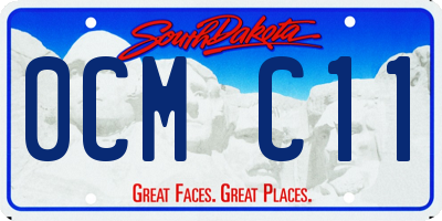 SD license plate 0CMC11