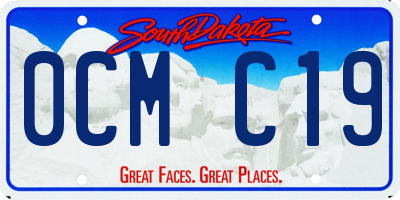 SD license plate 0CMC19