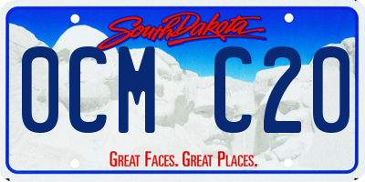 SD license plate 0CMC20