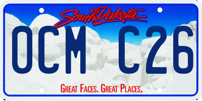 SD license plate 0CMC26