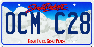 SD license plate 0CMC28