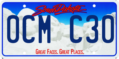 SD license plate 0CMC30