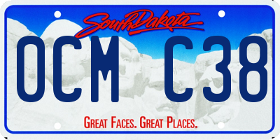 SD license plate 0CMC38