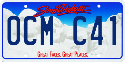 SD license plate 0CMC41