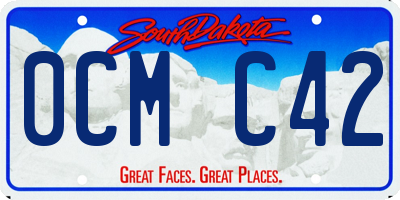 SD license plate 0CMC42
