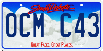 SD license plate 0CMC43