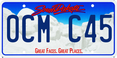SD license plate 0CMC45