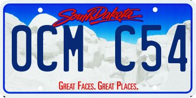 SD license plate 0CMC54