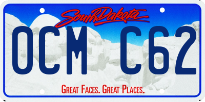 SD license plate 0CMC62