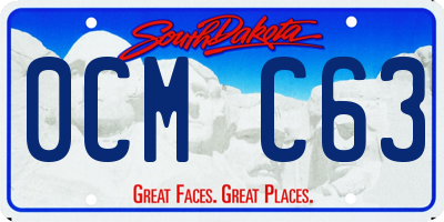 SD license plate 0CMC63