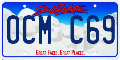 SD license plate 0CMC69