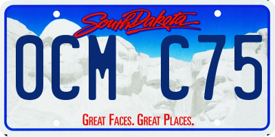 SD license plate 0CMC75