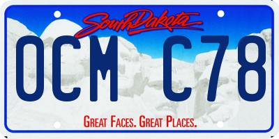 SD license plate 0CMC78