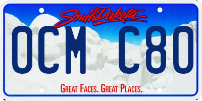 SD license plate 0CMC80