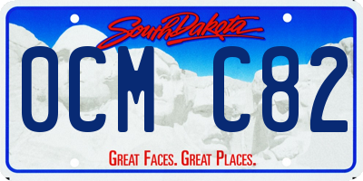 SD license plate 0CMC82