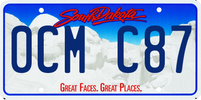 SD license plate 0CMC87