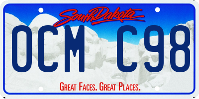 SD license plate 0CMC98