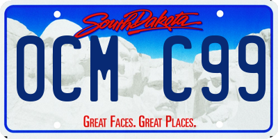SD license plate 0CMC99