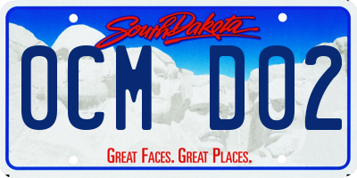 SD license plate 0CMD02