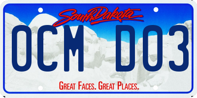 SD license plate 0CMD03