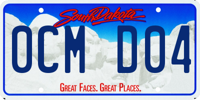 SD license plate 0CMD04