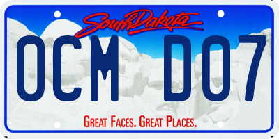 SD license plate 0CMD07