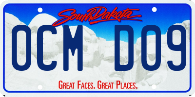 SD license plate 0CMD09