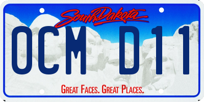 SD license plate 0CMD11