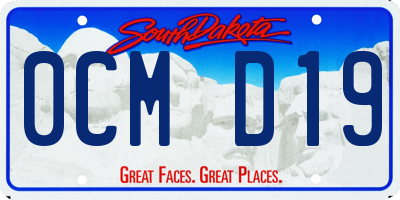 SD license plate 0CMD19