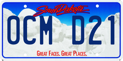 SD license plate 0CMD21