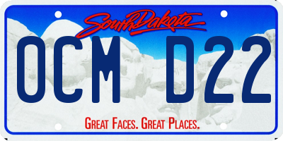 SD license plate 0CMD22