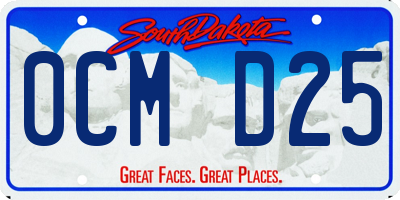 SD license plate 0CMD25