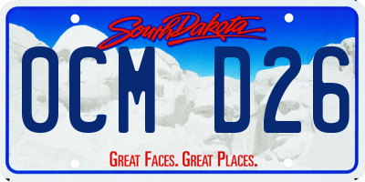 SD license plate 0CMD26