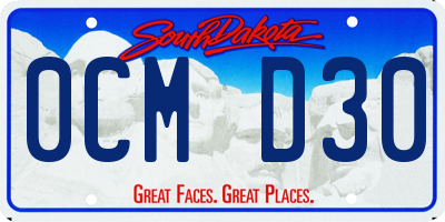 SD license plate 0CMD30