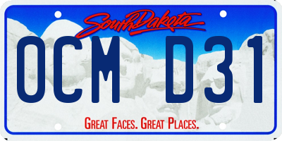 SD license plate 0CMD31