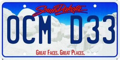 SD license plate 0CMD33