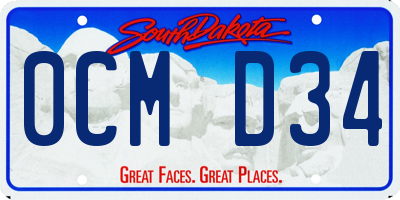 SD license plate 0CMD34