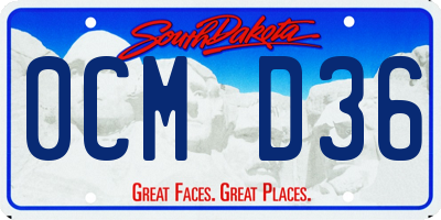 SD license plate 0CMD36