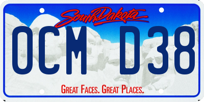SD license plate 0CMD38