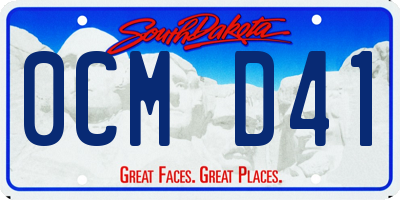 SD license plate 0CMD41