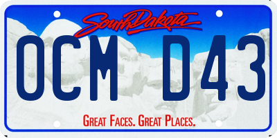 SD license plate 0CMD43