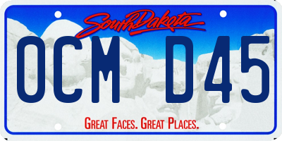 SD license plate 0CMD45