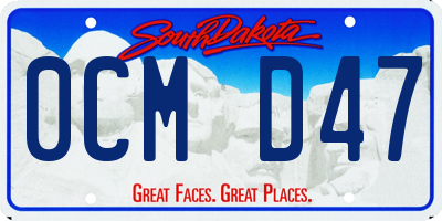 SD license plate 0CMD47