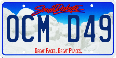 SD license plate 0CMD49