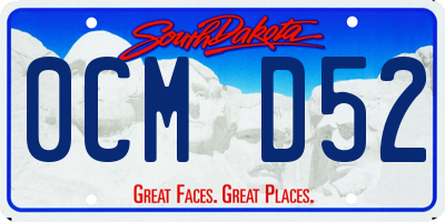SD license plate 0CMD52