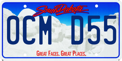 SD license plate 0CMD55