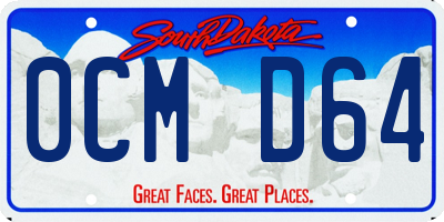 SD license plate 0CMD64